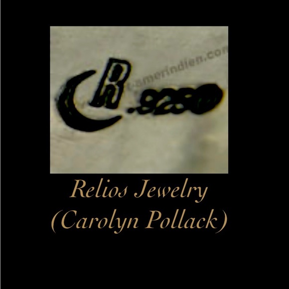 👑🐉Signed-Carolyn Pollack, Vintage Sterling Silver Green Turquoise Citrine Ring - Picture 5 of 6